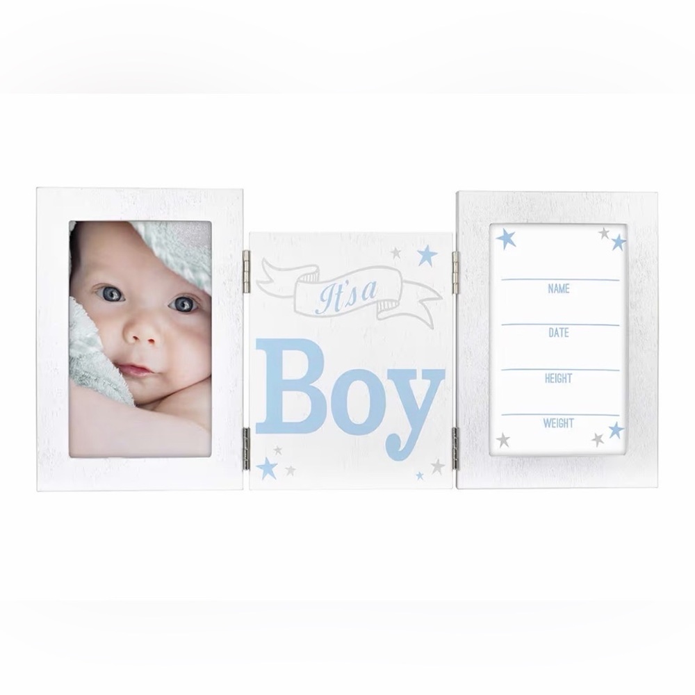 NEW•Tri-Fold Boy Milestone Frame | White | 4x6